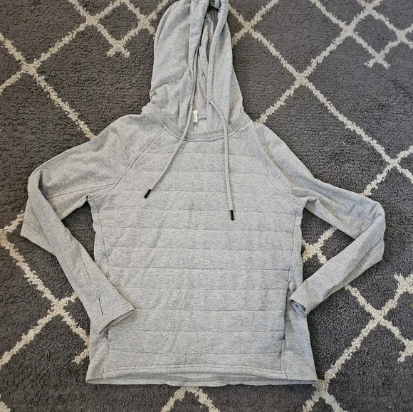 Zyia Active Combo Pocket Sweatshirt Grey Quilted Hooded Size XS - Picture 3 of 8